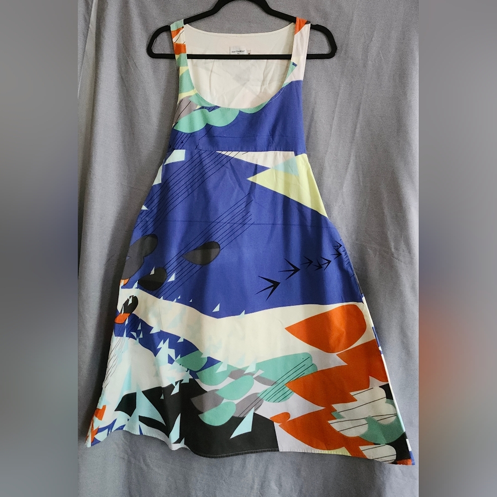 Anthropologie Blue and Orange Sleeveless Sundress